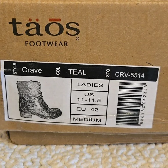 Taos Footwear Women's Crave Teal Leather Boots EU 42 - Picture 8 of 9